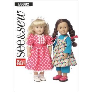 Butterick See and Sew Sewing Pattern 6082 18" Doll Clothes